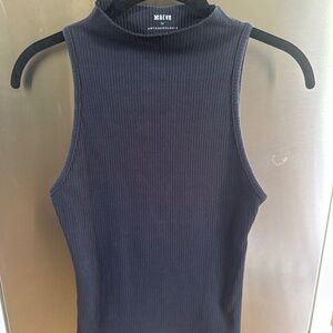 Anthropologie Maeve Ribbed, Mock Neck Tank Top